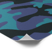Blaue Camouflage Poster (Ecke)