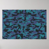 Blaue Camouflage Poster (Vorne)