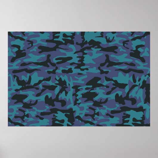 Blaue Camouflage Poster (Vorne)