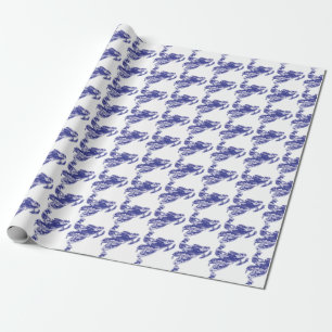 Blaue Camouflage-Snowmobiler Geschenkpapier
