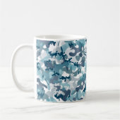 Blaue Camouflage Tarnmuster in Marinetönen Kaffeetasse (Links)