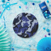 Blaue Camouflage, Teller für das 7-Zoll-Papier-Par (Party)