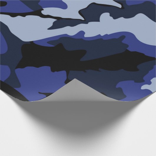 Blaue Camouflage, Umschlagpapier Geschenkpapier (Ecke)