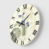 Blaue Campanula-Uhr Große Wanduhr (Winkel)