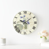 Blaue Campanula-Uhr Große Wanduhr (Zuhause)