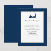 Blaue Cape-Kabelkarte | EMPFANG Einladung (Vorne/Hinten)