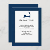 Blaue Cape-Kabelkarte | EMPFANG Einladung (Vorne/Hinten)