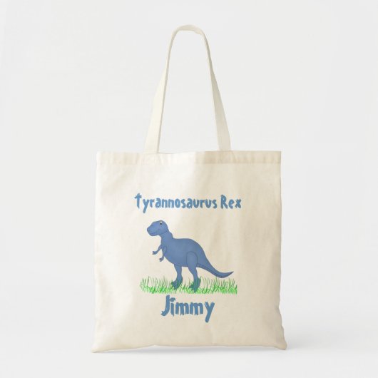 Blaue Cartoon-Dinosaurier-Taschen-Tasche Tragetasche (Vorne)