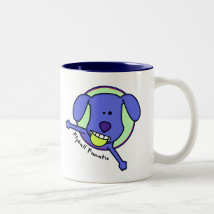 Blaue Cartoon Flyball Fanatiker-Tasse Zweifarbige Tasse