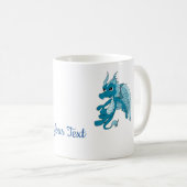 Blaue Cartoon-Kaffeetasse mit Drachen Kaffeetasse (VorderseiteRechts)