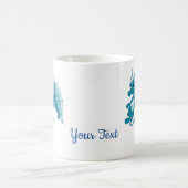 Blaue Cartoon-Kaffeetasse mit Drachen Kaffeetasse (Mittel)