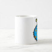 Blaue Cartoon-Mikrobe Kaffeetasse (Mittel)