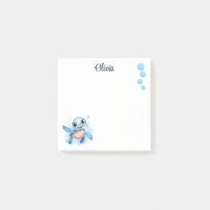 Blaue Cartoon-Schildkröte Personalisiert Post-it Klebezettel