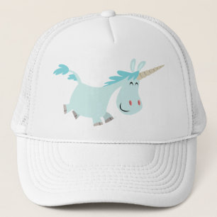 Blaue Cartoonunicorn-Fernlastfahrerkappe Truckerkappe