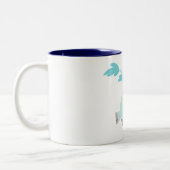 Blaue Cartoonunicorn-Tasse Zweifarbige Tasse (Links)