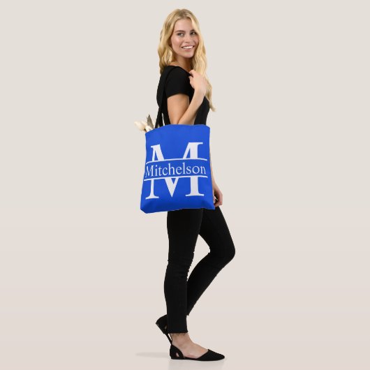 Blaue CBLF Mit Monogramm Tasche (Am Model)