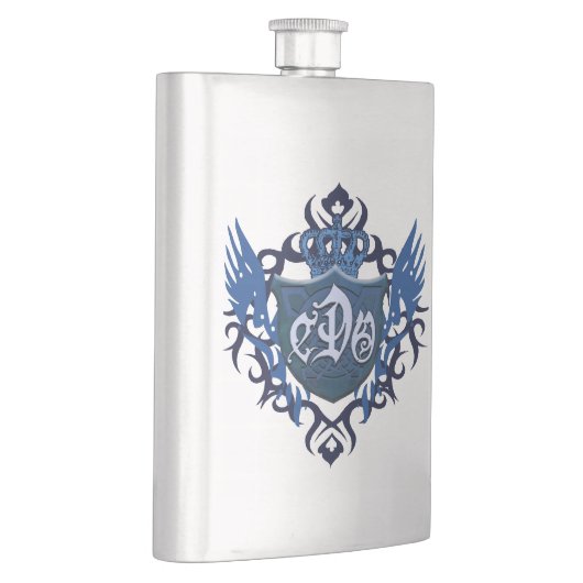 Blaue CDO-Logo-Flasche Flachmann (Rechts)