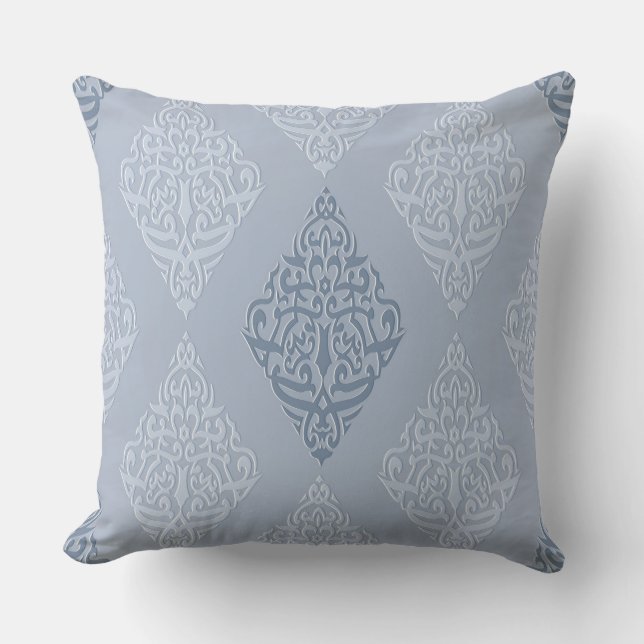 Blaue Chambray Reversible Decorative Pillow Kissen (Vorderseite)