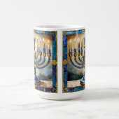 Blaue Chanukka-Menora Kaffeetasse (Mittel)