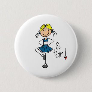 Blaue Cheerleader Button