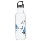 Blaue Cheerleader Edelstahlflasche (Vorderseite)
