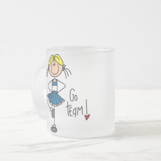 Blaue Cheerleader Mattglastasse (Vorderseite Links)