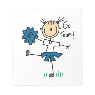 Blaue Cheerleader T-Shirts und Geschenke für das T Notizblock
