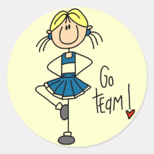 Blaue Cheerleader T-Shirts und Geschenke Runder Aufkleber
