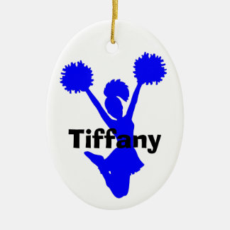 Blaue Cheerleader-Verzierung Keramik Ornament