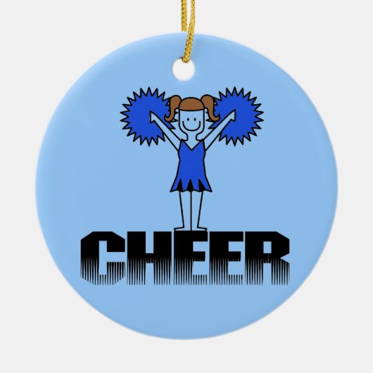 Blaue Cheerleading T - Shirts und Geschenke Keramik Ornament (Vorne)