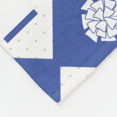 Blaue Chefführerin Raute Muster Fleecedecke (Ecke)