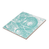 Blaue Cheshire-Katze Fliese (Seite)