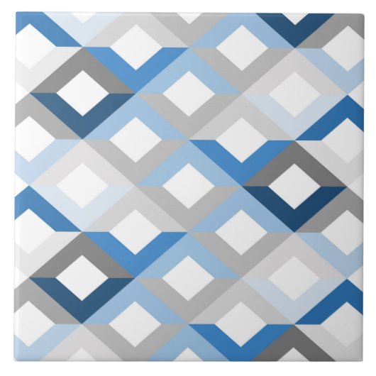 blaue Chevron-Kacheln Fliese (Vorderseite)
