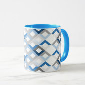 blaue Chevron-Kaffeetasse Tasse (VorderseiteRechts)