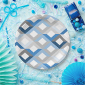 blaue Chevron-Papierteller Pappteller (Party)