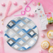 blaue Chevron-Papierteller Pappteller (Party)