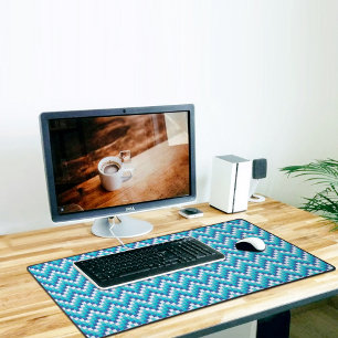 Blaue Chevron-Schreibtischunterlage Schreibtischunterlage