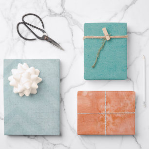 Blaue Chevron-Streifen Geschenkpapier Set