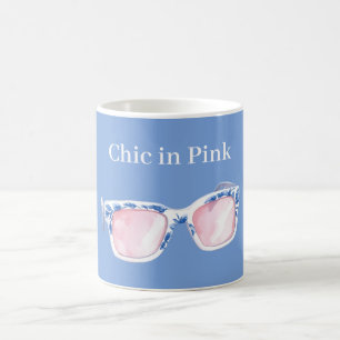Blaue Chic in rosa Sonnenbrille Kaffeetasse
