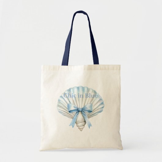 Blaue Chic-Schalenstrand Tragetasche (Vorne)