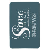 Blaue Chic Typografie Speichern Sie das Date Magne Magnet (Vertikal)