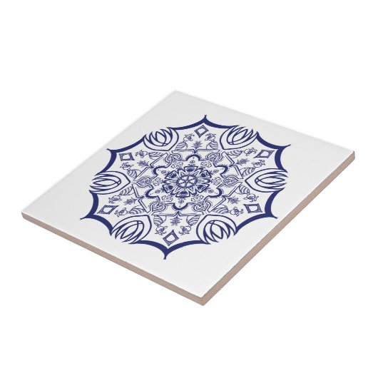 Blaue China Fliese (Seite)