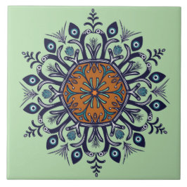 Blaue China. Was sehen Sie? Fliese