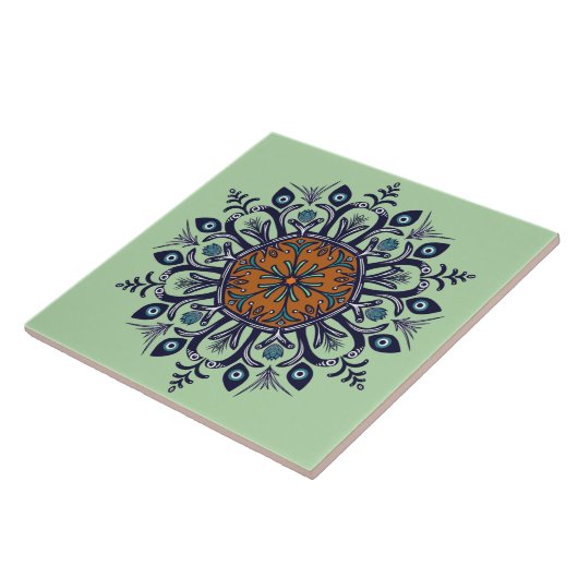 Blaue China. Was sehen Sie? Fliese (Seite)