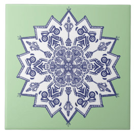 Blaue China. Was sehen Sie? Fliese