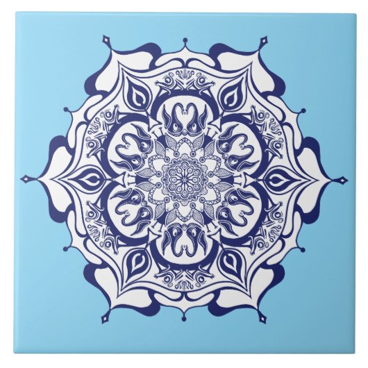 Blaue China. Was sehen Sie? Fliese (Vorderseite)