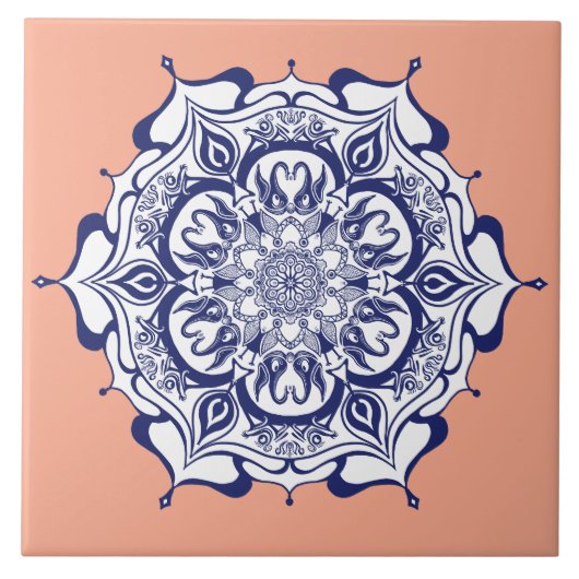 Blaue China. Was sehen Sie? Fliese (Vorderseite)