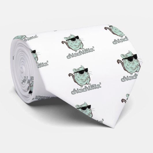 Blaue Chinchillin Chinchilla Krawatte (Gerollt)