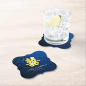 Blaue chinesische Hochzeit Sternennacht doppeltes Untersetzer (Vor Ort)