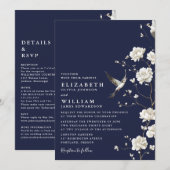 Blaue Chinoiserie, alles in einer Hochzeit Einladung (Vorne/Hinten)